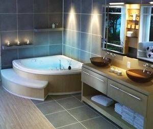 Немецкие ванны отлично вписываются в современный интерьер ванной комнаты
