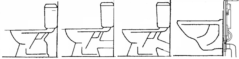 Виды унитазов и схем подключения к канализации